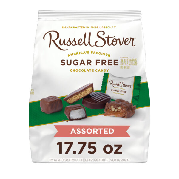 RUSSELL STOVER Sugar Free Assorted Chocolate Candy, 17.75 oz. bag (≈ 32 pieces)